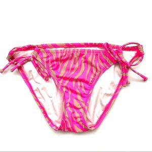 Victoria’s Secret Zebra Stripe Hot Pink & Tan Bikini Bottom, Size Small (EUC)